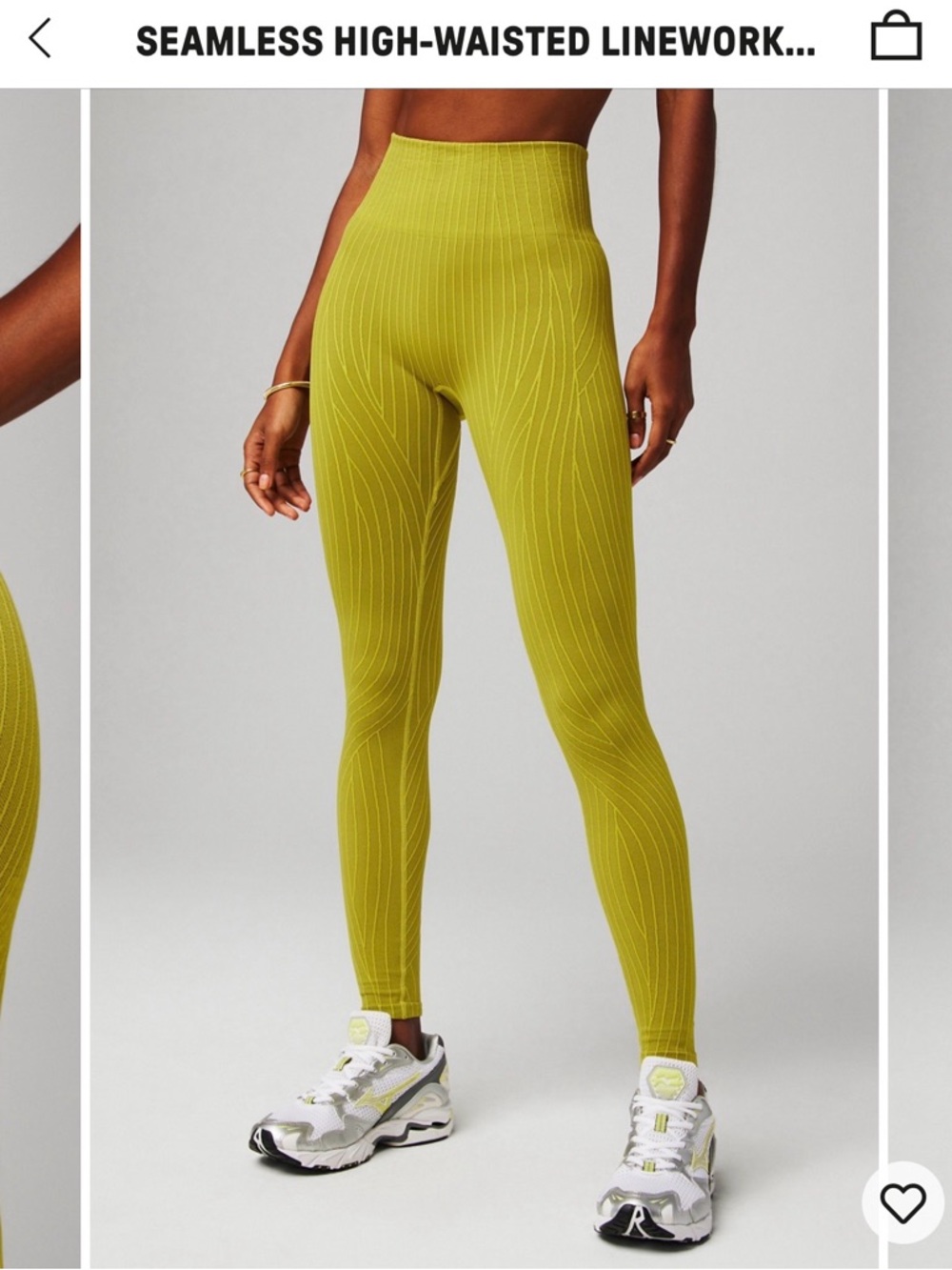 Fabletics Seamless High Waisted Linework Leggings, Medium